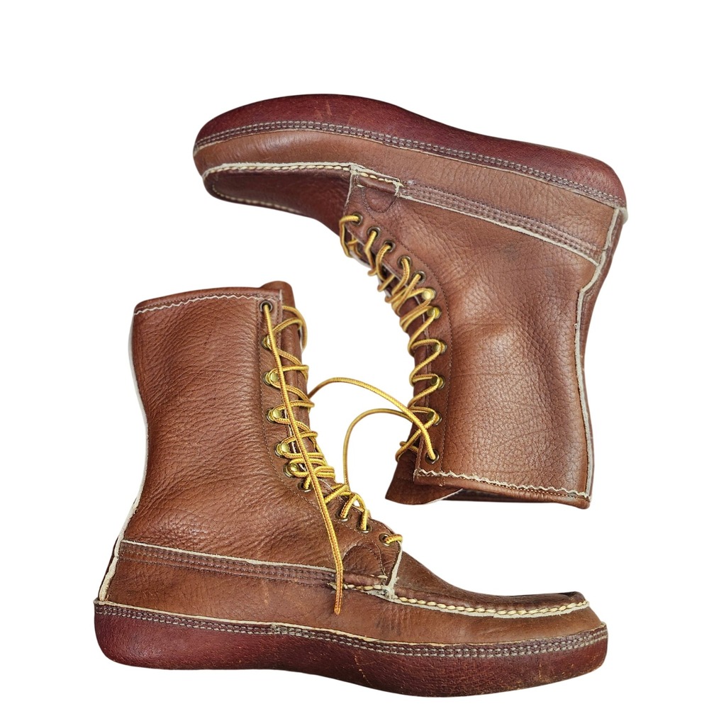 Russell Moccasin Co Bird Shooter Brown Pebbled Leather Hunting Boots 10.5 E